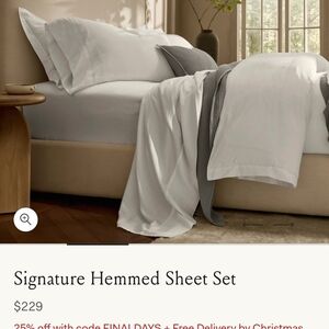 Signature Hemmed Sheet Set - White TWIN SIZE